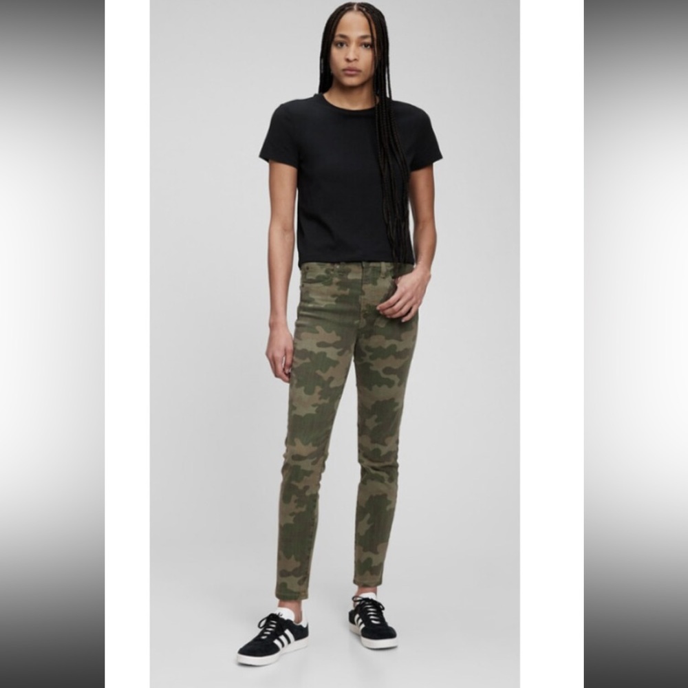 Gap High Rise True Skinny camo Ankle jeans Sz 4/27 F54